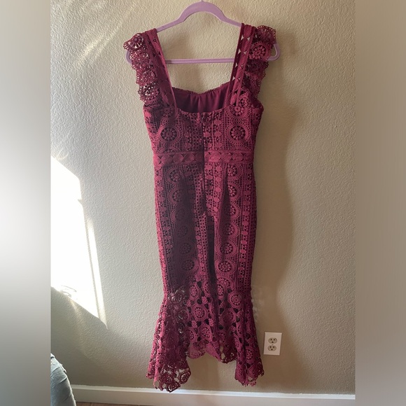 Lena red crochet lace maxi dress, size S - Picture 2 of 11